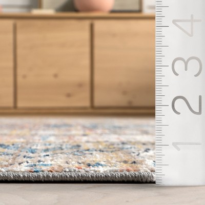 Blue Traditional Medallion Fringe Area Rug, 2'6" x 10'