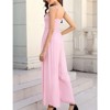 Coolmee Women Smocked Sleeveless Jumpsuits Summer Casual Spaghetti Strap Square Neck Wide Leg Rompers with Pockets - 3 of 4