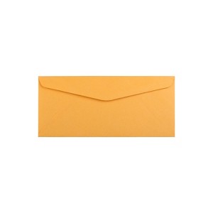 JAM Paper #10 Business Envelope 4 1/8" x 9 1/2" Brown Kraft 1000/Carton (3984B) - 1 of 4