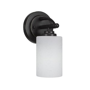 Toltec Lighting Marquise 1 - Light Sconce in  Dark Granite with 4" White Muslin Shade - 1 of 1