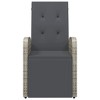 vidaXL Reclining Patio Chair with Cushion Poly Rattan Gray - 3 of 4