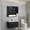 Wood Wall Mounted Bathroom Storage Cabinet with Adjustable Shelf and Towel Bar, 2-Tier Cabinet for Bathroom Living Room Laundry Room Kitchen - 2 of 4