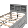 PAGED Twin Size Platform Bed Modern Simple Wooden Bed Frame with Trundle, 3 Drawers and Storage Headboard for Bedroom - 4 of 4