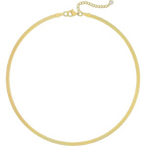 Gold Beaded Wave Chain Necklace for Women, 14K Gold Plated Layered Minimalist Choker - 1 of 4