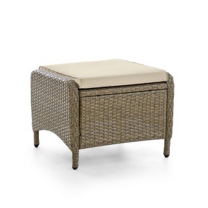 Greemotion 21.25"x16.5" 2pc Garda Square Outdoor Patio Cushioned Ottoman Set Brown: Weather-Resistant, Aluminum Frame - 1 of 4