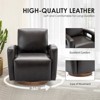 Lirago Living Room Swivel Armchair Faux Leather Accent Chair with Solid Wood Base Dark Brown - 3 of 4