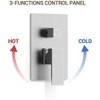 YAWWALK 3-Spray 10 and 6 in. Wall Mount Dual Square Shower Head and Ajustable Handheld Shower Head - 4 of 4