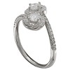 Women's Bypass Ring in Sterling Silver with Clear Cubic Zirconia in Sterling Silver - Clear/Gray (Size 8) - image 2 of 2