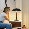 Black Umbrella Table Lamp – Walnut-Bronze Finish, Hotel-Style LED Bedside/Desk Light, 110V Plug-In - 4 of 4