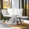 Karl Home | Convertible Outdoor Wicker Sofa With White Cushions And Pillows - 4 of 4