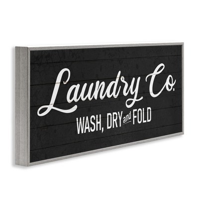 Rustic Black and White Wood Laundry Room Sign