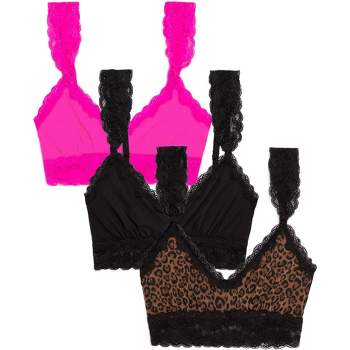 Maindenform Girls' 2pk Lace Back Seamless Leopard Printed Bralette -  White/rose S : Target