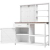Whisen Fir Wood Potting Bench with Hutch Garden Workstation 4 Shelves Pegboard Drawer and Cabinet - 4 of 4
