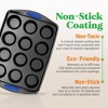 NutriChef 15-Piece Nonstick Bakeware Set with Blue Silicone Handles - Gray Coating - 4 of 4