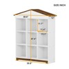 FONTOI Nightstand with Nine Storage Compartments, Three-layer Storage Shelf, Storage Rack for Bedroom, Brown&White, 12"*47.4"*38.6" - 3 of 4