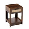 15.75" Rattan Night Stands With Drawer Bedside End Table For Small Space - 2 of 4