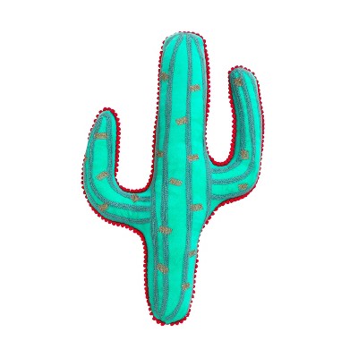 Alpaca Cactus Kids' Pillow - Homthreads: Modern Novelty Throw Pillow, Plush Cotton, Removable Cover, Indoor Use