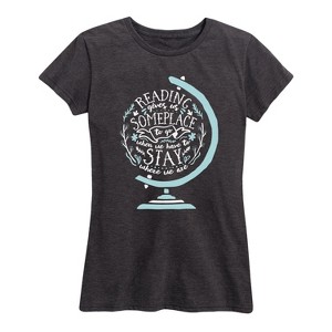 Women's - Instant Message - Reading Gives us Someplace Short Sleeve Graphic T-Shirt - 1 of 4