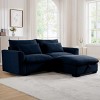 3 Pieces Modern Sofa With Storage Ottoman, Modular Couch Sectional Sofas Small With Pillows And Round Armrests, Small L Shape Sofa-Cuddlewood - 2 of 4