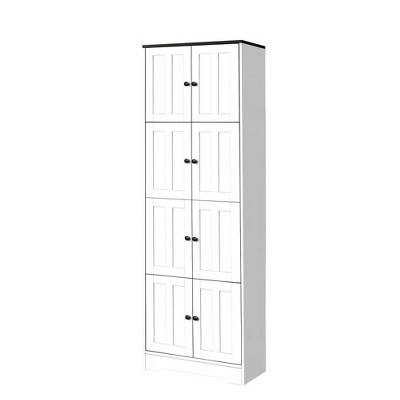 NicBex 72.4 Inch Tall Kitchen Pantry Storage Cabinet with 8 Doors and 4 Shelves for Dining Room,Bathroom,Kitchen,White