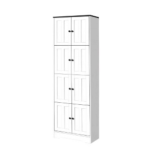 NicBex 72.4 Inch Tall Kitchen Pantry Storage Cabinet with 8 Doors and 4 Shelves for Dining Room,Bathroom,Kitchen,White - 1 of 4