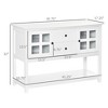 Coffee Bar Cabinet, Kitchen Cabinet with Adjustable Shelves, Glass Doors and 2 Drawers, Sideboard Buffet Cabinet for Living Room - 3 of 4