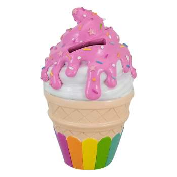 Northlight 7" Children's Colorful Ice Cream Cone Coin Bank