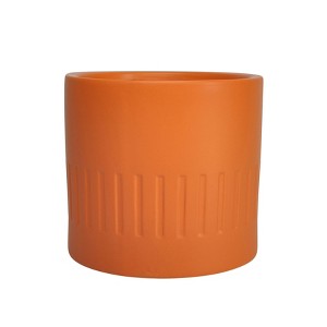 Sagebrook Home Planter with Ridges Ceramic Indoor Outdoor Pot 12"x12": Rust-Resistant, No Drainage Hole - 1 of 1