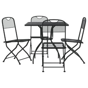 vidaXL Garden Dining Set Anthracite Expanded metal mesh 5 Piece Set - 1 of 4