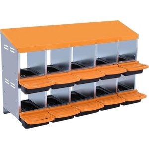 TackView Chicken Nesting Boxes for Laying Eggs, Metal Egg Laying Boxes with Bracket Legs, with Collecting Eggs Trays - 1 of 4
