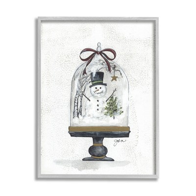 Stupell Industries Winter Scenery Snow Globe Framed Giclee Art