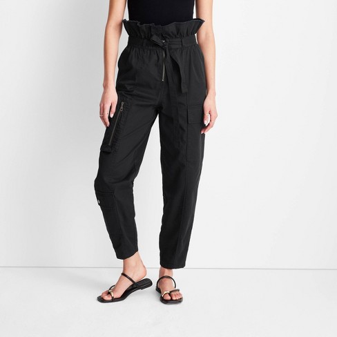 Women's High-Waisted Fold Over Cargo Pants - Future Collective™ with Jenny  K. Lopez Black 10