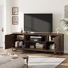 Farmhouse TV Stand, Entertainment Center with 2-Tier Adjustable Shelves and Metal Leg - 3 of 4