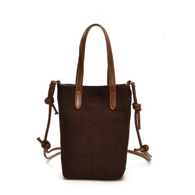 Hachikiko Autumn Winter Retro Suede Crossbody Bag - Versatile Small Shoulder Bag for Phone & Daily Essentials