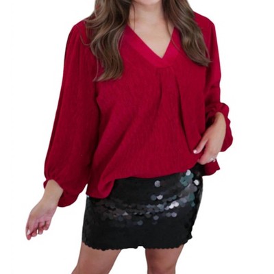 Women's Marilee Pleated Velvet Top - Jess Lea