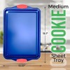 NutriChef 15” Non Stick Cookie Sheet, Medium Blue Commercial Grade Restaurant Quality Carbon Steel - 2 of 4