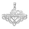 Black Bow Jewelry 14k White Gold Grandma Birthstone Charm Holder Pendant, 33mm - 3 of 4