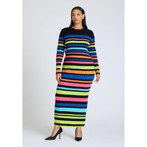 ELOQUII Variegated Stripe Maxi Dress - 1 of 2