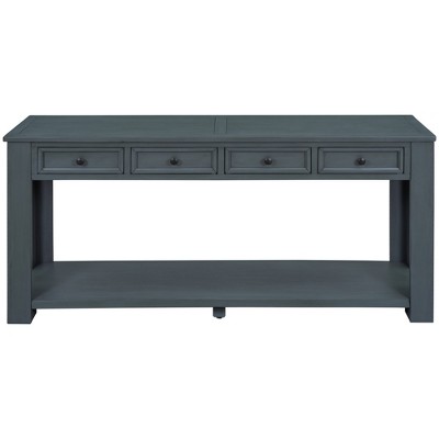 Dexmalle Console Table with Storage Drawers and Bottom Shelf