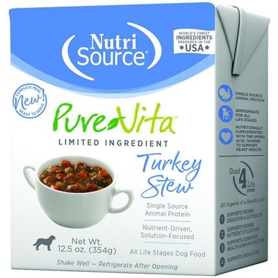 PureVita Grain Inclusive Turkey Stew Tetra Pak Wet Dog Food - 12.5 oz