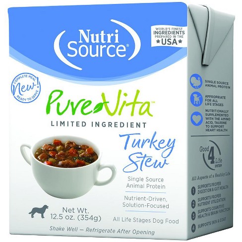 Purevita Grain Inclusive Turkey Stew Tetra Pak Wet Dog Food 12.5