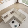Vipbear L-shaped modular sofa, with pull-out bed, high-quality linen modular modular sofa, 78-inch convertible sleeping sofa bed, living room sofa - 3 of 4