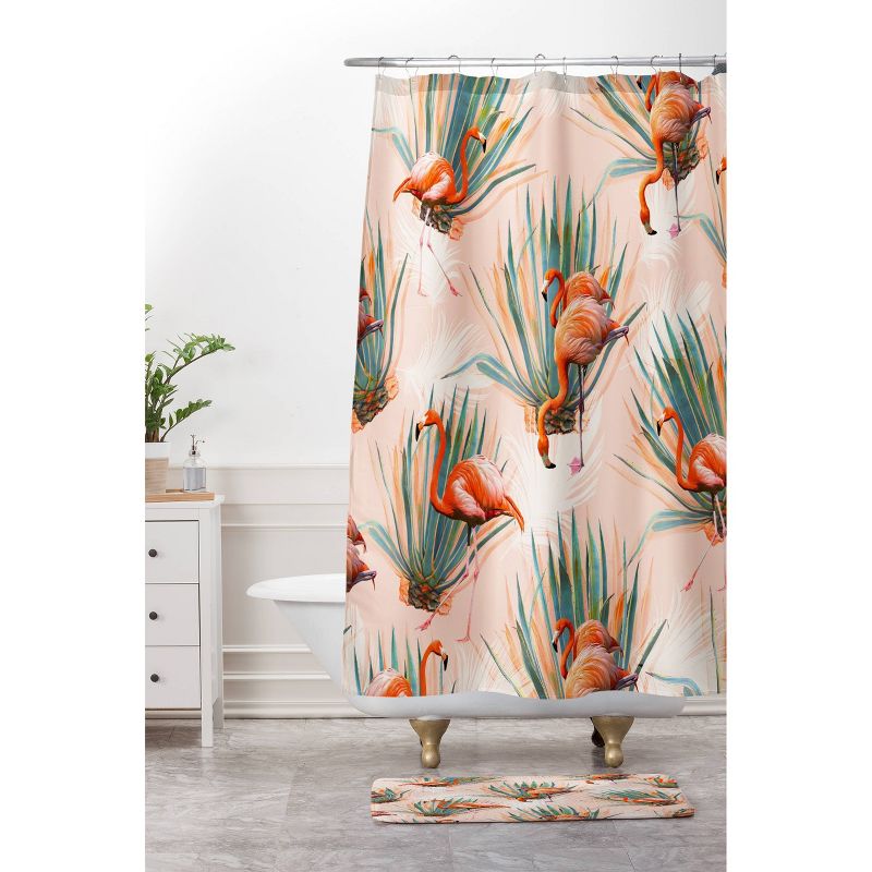 Marta Barragan Camarasa Flamingos with Cactus Shower Curtain Pink - Deny Designs, 3 of 6