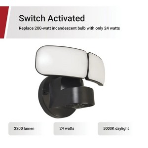 3-Pack 2200 Lumen LED Switch Operated Security Light - Black,Crafts Reliable Safety Lighting - 1 of 4
