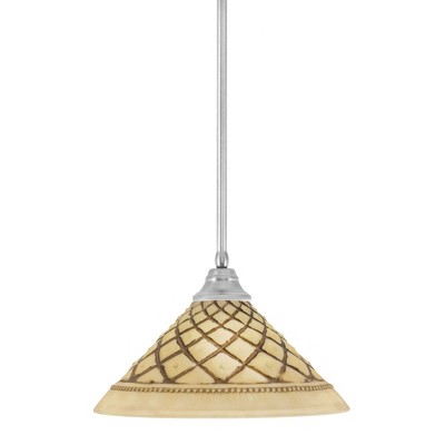 Toltec Lighting Any 1 - Light Pendant in  Brushed Nickel with 16" Chocolate Icing Shade