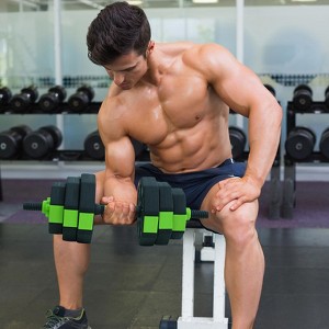 Adjustable Dumbbell Set, 4 in 1 Free Weights Dumbbells Set with Connector, Barbell Weight Set Used As Kettlebells - 1 of 4