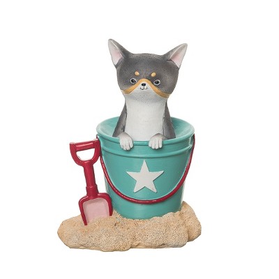 Beachcombers Cat Sitting In Sand Bucket Figurine