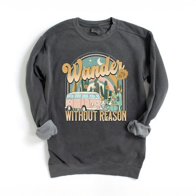 Simply Sage Market Women's Garment Dyed Graphic Sweatshirt Wander Without Reason Desert Van