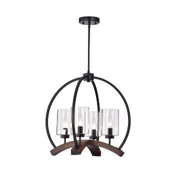 22" x 22" x 46" Arden Caged Chandelier Black - Warehouse Of Tiffany