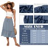 2025 Trendy High Waist Tiered Flowy Skirt for Women - Below Knee with Pockets A-06 Light Blue - 2 of 4